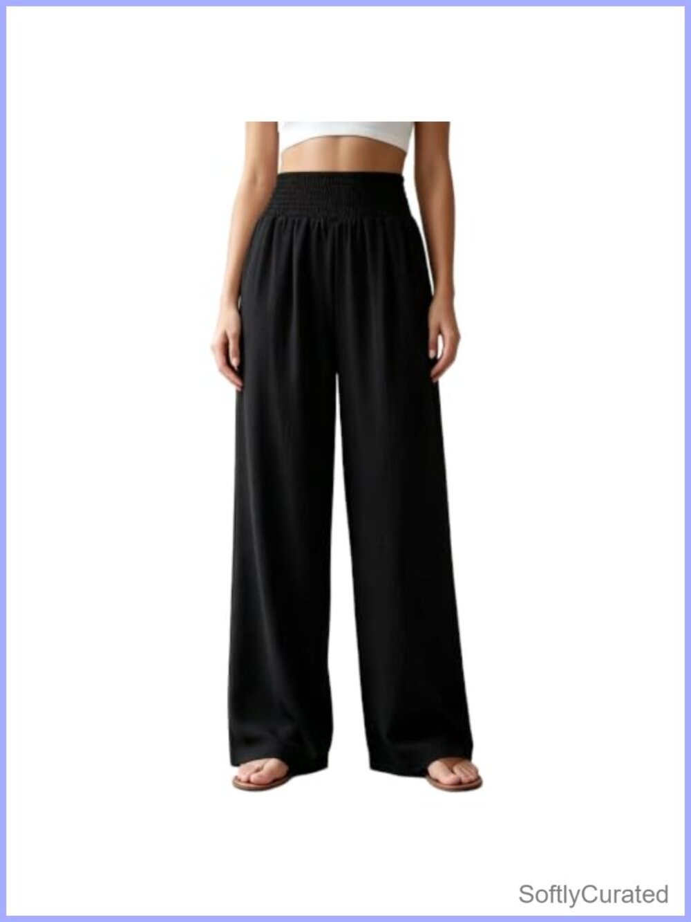 Wide Leg Palazzo Pants High Waisted with Pockets Lightweight Pull On